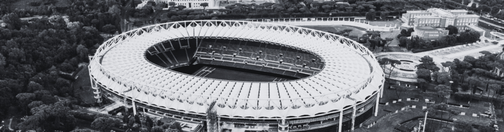 An aerial view of the Rome stadium